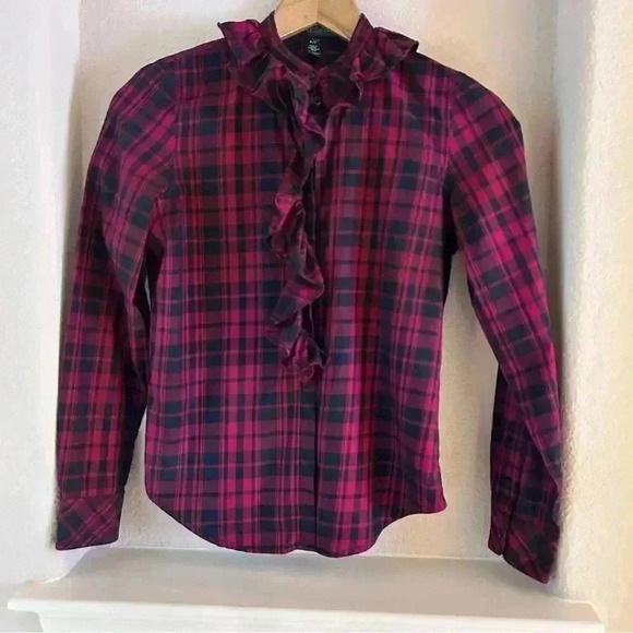 Lauren Ralph Lauren Petite Plaid Button Down Top - Picture 1 of 3